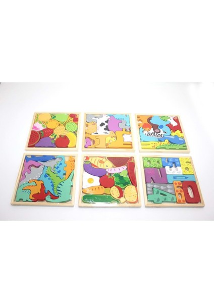 1 Adet Puzzle Ahşap Kutulu Figürlü Yapboz fiyatları
