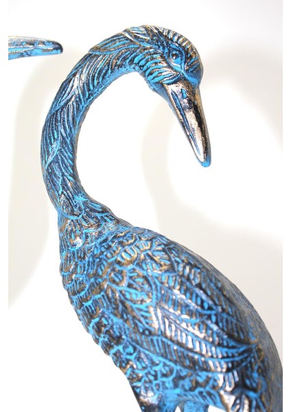Metal Ikili Flamingo Seti 36 cm Biblo Dekoratif Hediyelik fiyatları