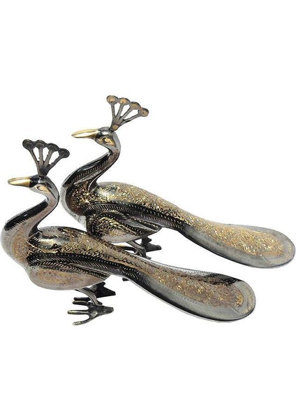 Tavuskuşu 2'li Set Biblo Pirinç Dekoratif Hediyelik fiyatları