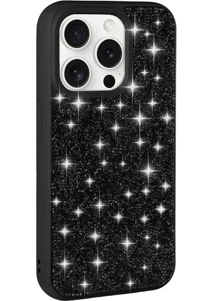 Apple iPhone 15 Pro Kılıf Parlak Taşlı Tasarım Zore Pırlanta Kapak