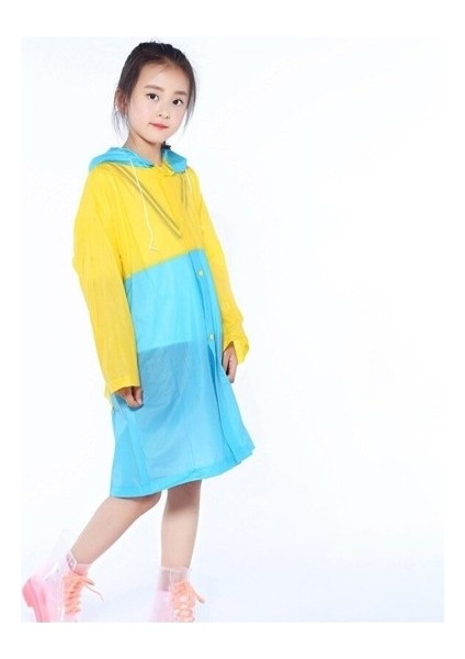 7-8 Yaş Çocuklar Için Okul Yağmurluğu Çanta Korumalı Large Beden