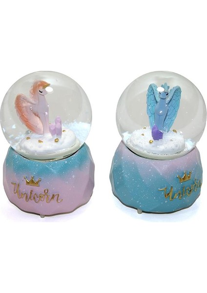 Işıklı Müzikli Püskürtmeli Kar Küresi 16 cm Dekoratif Hediyelik