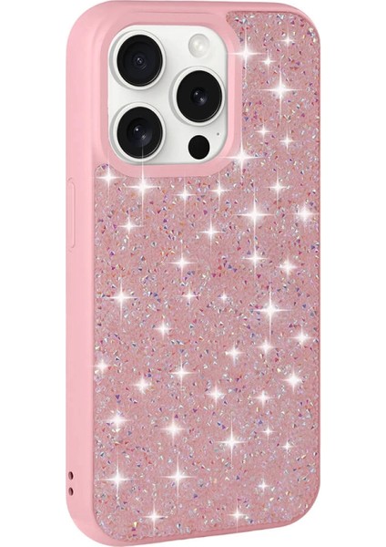 Apple iPhone 15 Pro Max Kılıf Parlak Taşlı Tasarım Zore Pırlanta Kapak