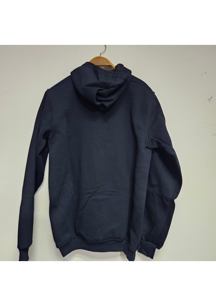 Kapüşonlu, 3 Iplik, Pamuklu, Cepli, Basic, Lacivert Sweatshirt