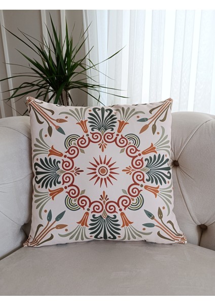 Bohemian Beige Desenli Kırlent Kılıfı | Çift Tarafı Baskılı Kırlent Kılıfı | 4'lü Takım Kırlent fırsatları