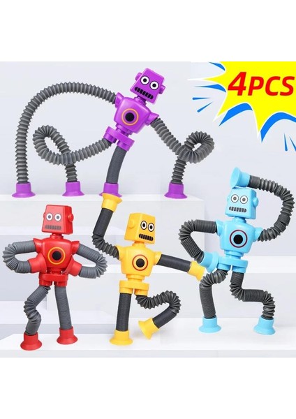 Dönüşen Vantuzlu Robot Oyuncak -Yaratıcı Eğitici Oyuncak 4 ' Lü