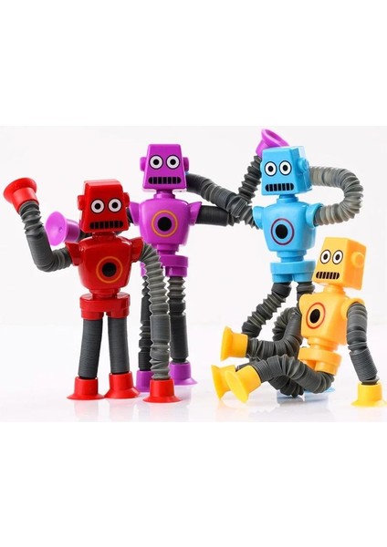 Dönüşen Vantuzlu Robot Oyuncak -Yaratıcı Eğitici Oyuncak 4 ' Lü