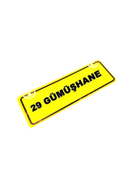 29 GÜMÜSHANE Yazılı Sarı Dekor Plaka Sök Tak Pratik yeni nesil