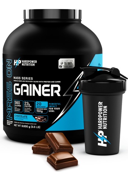 Gainer 3.000 g Kilo ve Kas Yapılanmasına Yardımcı Karbonhidrat Tozu (Çikolata Aromalı)