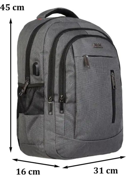 Dada 05 Darbe Emici USB Aparatlı Su Geçirmez Kumaş 15.6 Inç 5 Bölmeli Ped Korumalı Sırt Çantası fiyatları
