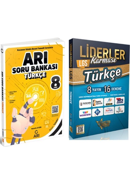 8. Sınıf Türkçe Soru Bankası ve Liderler Karması 8 Yayın 16 Deneme 2 Kitap