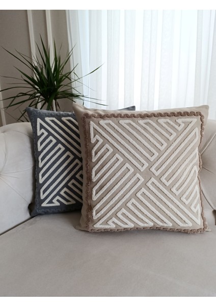 Bohem Tarz Punch Nakışlı 2'li Takım Kırlent Kılıfı fiyatları