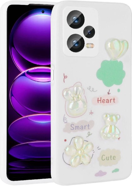Xiaomi Redmi Note 12 Pro Plus 5g Kılıf Kabartma Figürlü Parlak Zore Toys Silikon Kapak