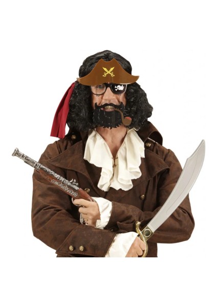 Kahve Şapkalı Pipolu Jack Sparrow Gözlüğü