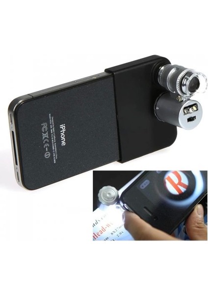 Iphone5 Için Uyumlu Kapaklı Lens Mikroskop Taşınabilir Mini Cep Boyutu LED Mikroskop NO.9882IP5II