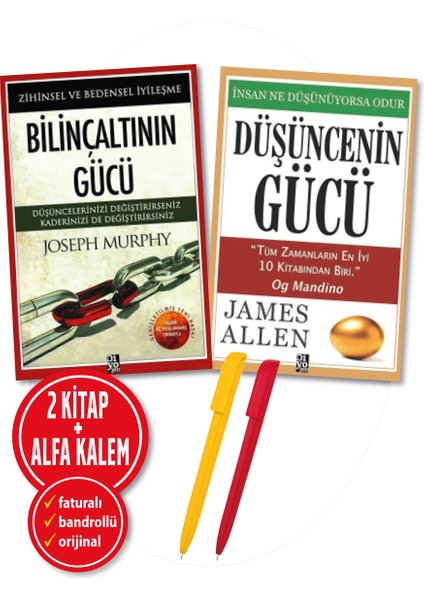 Düşüncenin Gücü - Bilinçaltının Gücü 2 Kitap - Alfa Kalem