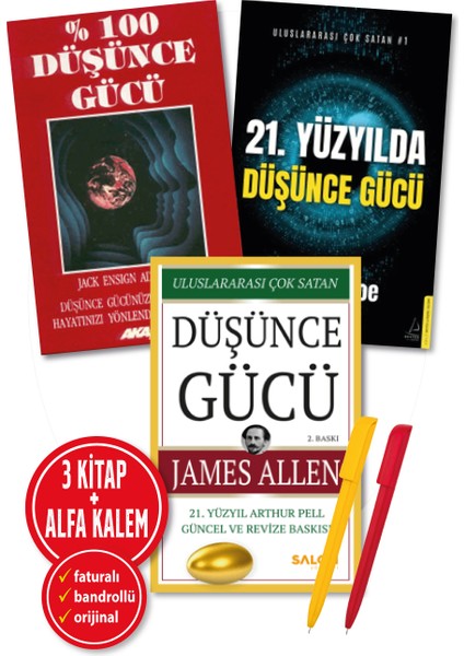 21. Yüzyılda Düşünce - %100 Düşünce Gücü - Düşüncenin Gücü 3 Kitap