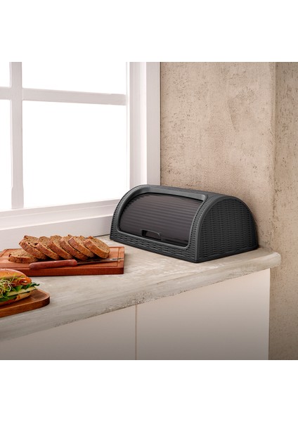 Ekmek Kutusu , Sürgülü, Kapaklı , Dayanıklı ,42CM x 27CM x 18CM