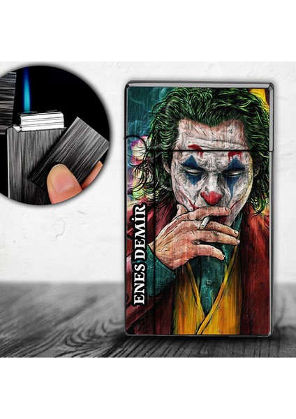 Kişiye Özel İsimli Gazlı Rüzgar Geçirmez Çakmak Joker Baskılı