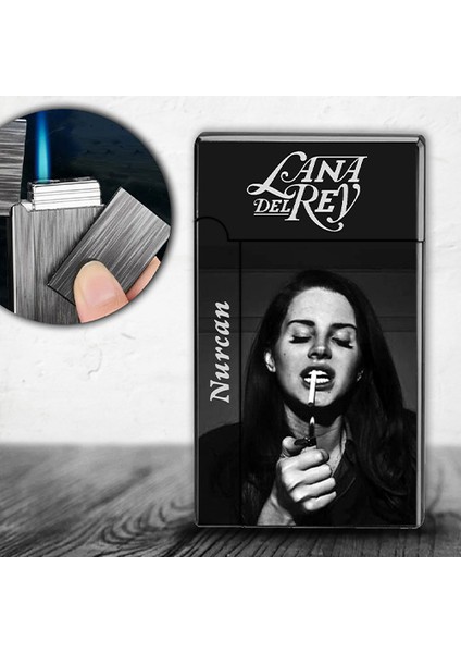 Kişiye Özel İsimli Gazlı Rüzgar Geçirmez Çakmak Lana Del Rey Baskılı