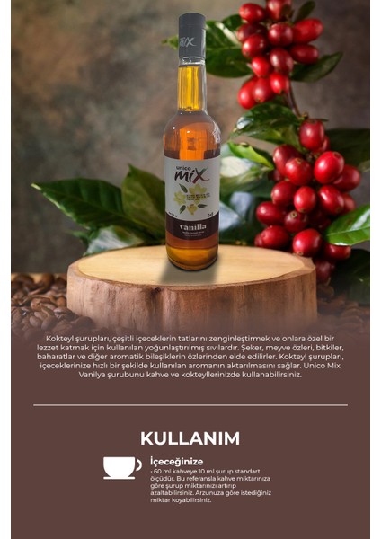 Vanilya Aromalı Kokteyl Şurubu 700 ml