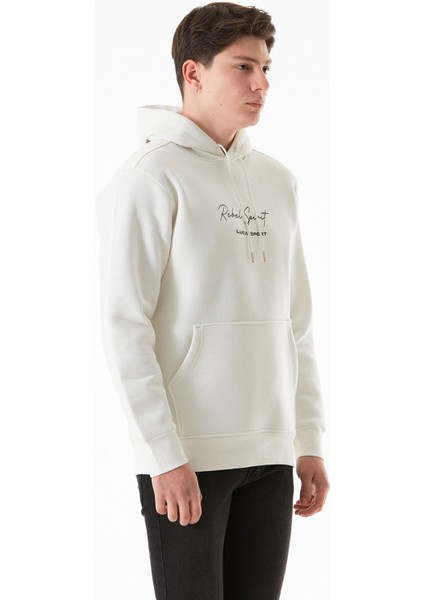 3 Iplik Yazı Baskılı Kapüşonlu Sweatshirt fiyatları