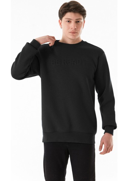 3 Iplik Be Ready Yazı Kabartmalı Bisiklet Yaka Sweatshirt fiyatları