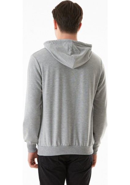 7 Baskılı Kanguru Cepli Kapüşonlu Sweatshirt