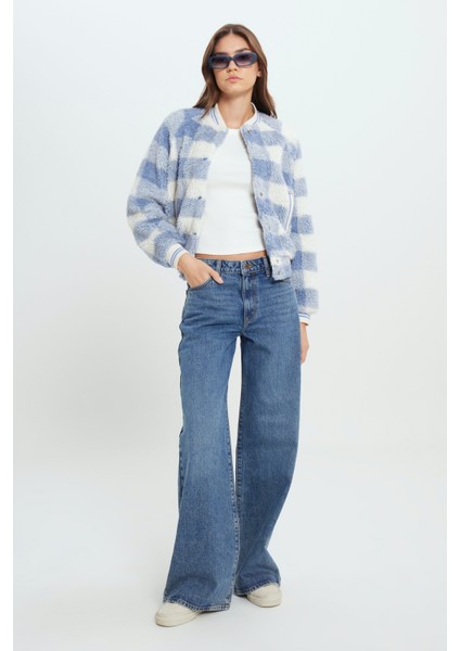 Wide Leg Yüksek Bel Geniş Paça %100 Pamuk Mavi Jean Denim Pantolon fiyatları