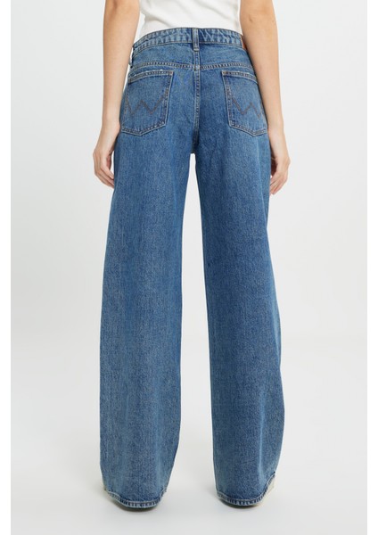 Wide Leg Yüksek Bel Geniş Paça %100 Pamuk Mavi Jean Denim Pantolon indirimleri