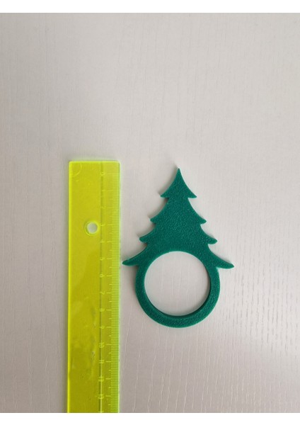 Yılbaşı Için Ağaç Temalı 8 Li Yeşil Renk Peçete Halkası(Sert Plastiktir) fiyatları