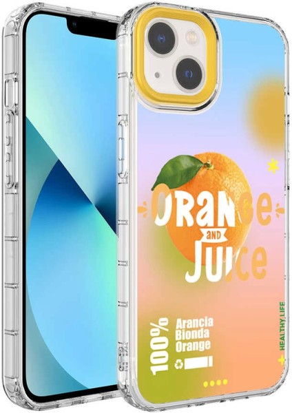 Apple iPhone 13 Kılıf Kamera Korumalı Renkli Desenli Sert Silikon Zore Korn Kapak