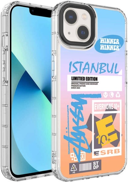 Apple iPhone 13 Kılıf Kamera Korumalı Renkli Desenli Sert Silikon Zore Korn Kapak