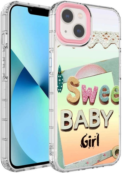 Apple iPhone 13 Kılıf Kamera Korumalı Renkli Desenli Sert Silikon Zore Korn Kapak