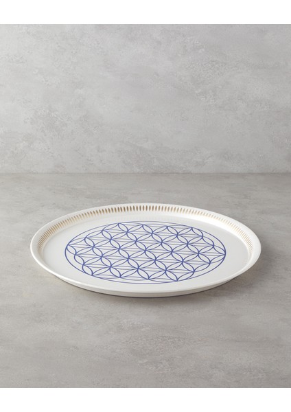 Polygon Melamin Tepsi 42 cm Lacivert-Gold fiyatları