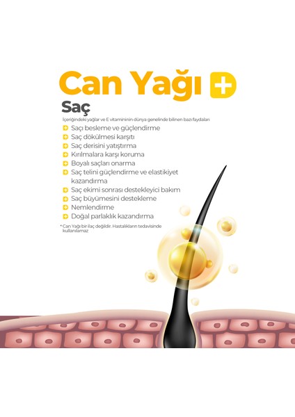 Can Yağı - Yüz, Saç, Vücut Için Besleyici, Onarıcı, Nemlendirici, Dökülme Karşıtı Bakım Yağı 100ML fırsatları