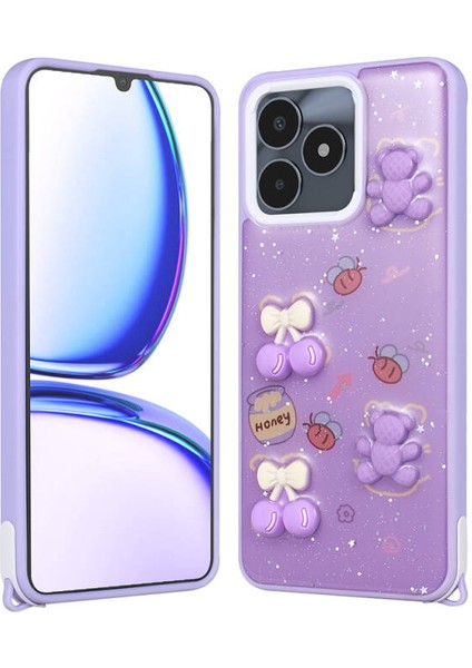 Realme C53 Kılıf Figürlü ve Ince Simli Şık Mellila Premium Kapak