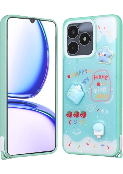 Realme C53 Kılıf Figürlü ve Ince Simli Şık Mellila Premium Kapak