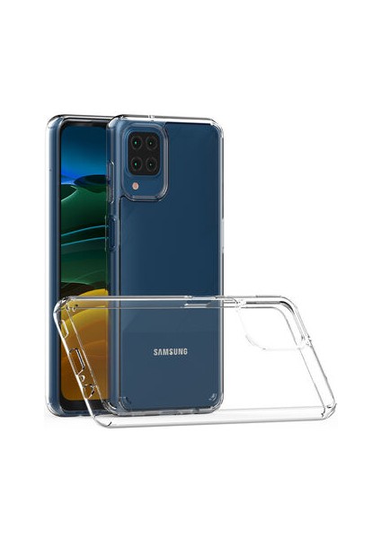 Samsung Galaxy M12 Kılıf Tam Koruma Sağlayan Sert Avila Premium Şeffaf Tank Kapak