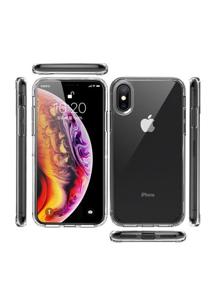 Apple iPhone x Kılıf Tam Koruma Sağlayan Sert Avila Premium Şeffaf Tank Kapak