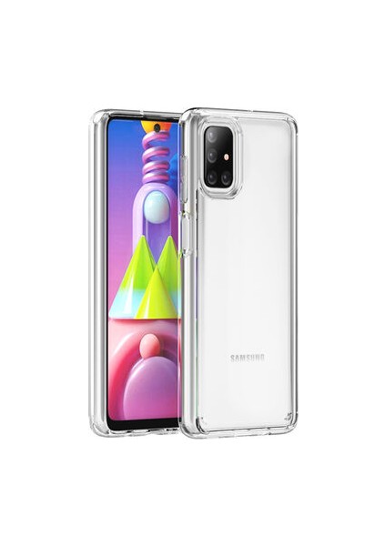 Samsung Galaxy M51 Kılıf Tam Koruma Sağlayan Sert Avila Premium Şeffaf Tank Kapak