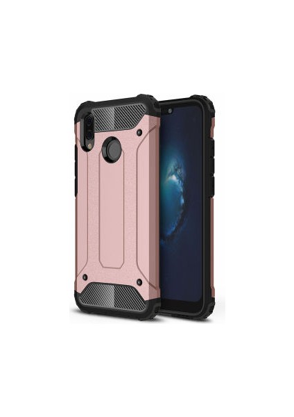 Huawei P20 Lite Kılıf Darbelere Dayanıklı Çift Katmanlı Alvika Premium Sert Silikon Kapak