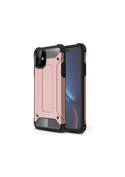 Apple iPhone 11 Kılıf Darbelere Dayanıklı Çift Katmanlı Alvika Premium Sert Silikon Kapak