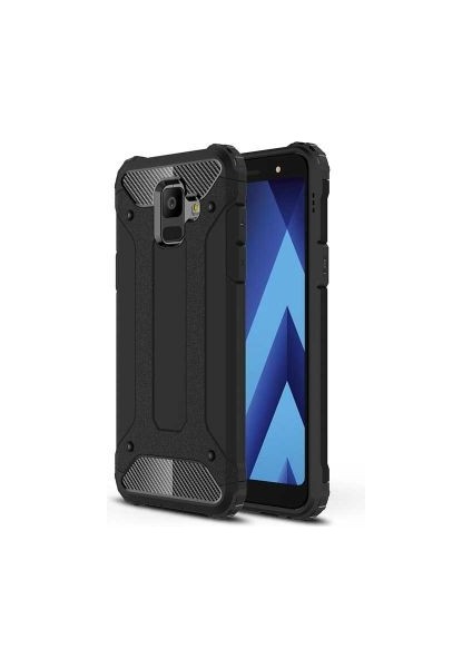 Galaxy A6 2018 Kılıf Darbelere Dayanıklı Çift Katmanlı Alvika Premium Sert Silikon Kapak