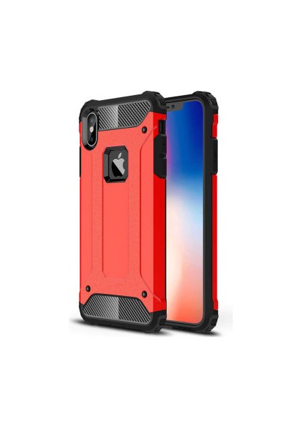 iPhone x Kılıf Darbelere Dayanıklı Çift Katmanlı Alvika Premium Sert Silikon Kapak