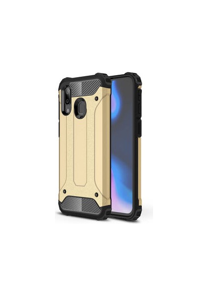 Galaxy A40 Kılıf Darbelere Dayanıklı Çift Katmanlı Alvika Premium Sert Silikon Kapak