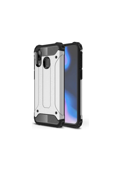 Galaxy A40 Kılıf Darbelere Dayanıklı Çift Katmanlı Alvika Premium Sert Silikon Kapak