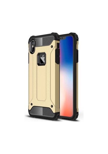 Apple iPhone x Kılıf Darbelere Dayanıklı Çift Katmanlı Alvika Premium Sert Silikon Kapak