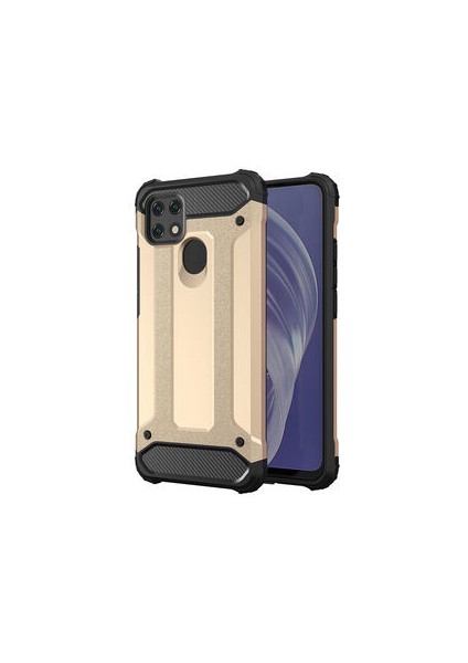 Oppo A15S Kılıf Darbelere Dayanıklı Çift Katmanlı Alvika Premium Sert Silikon Kapak
