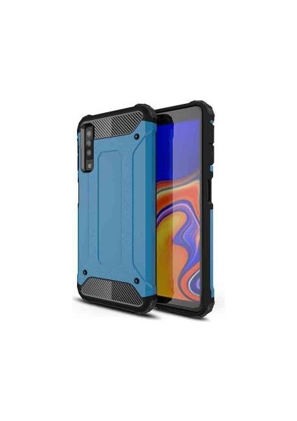 Galaxy A7 2018 Kılıf Darbelere Dayanıklı Çift Katmanlı Alvika Premium Sert Silikon Kapak